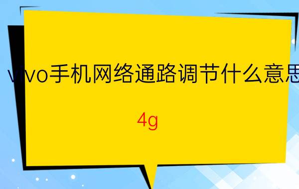 vivo手机网络通路调节什么意思 4g 5g耗电对比？